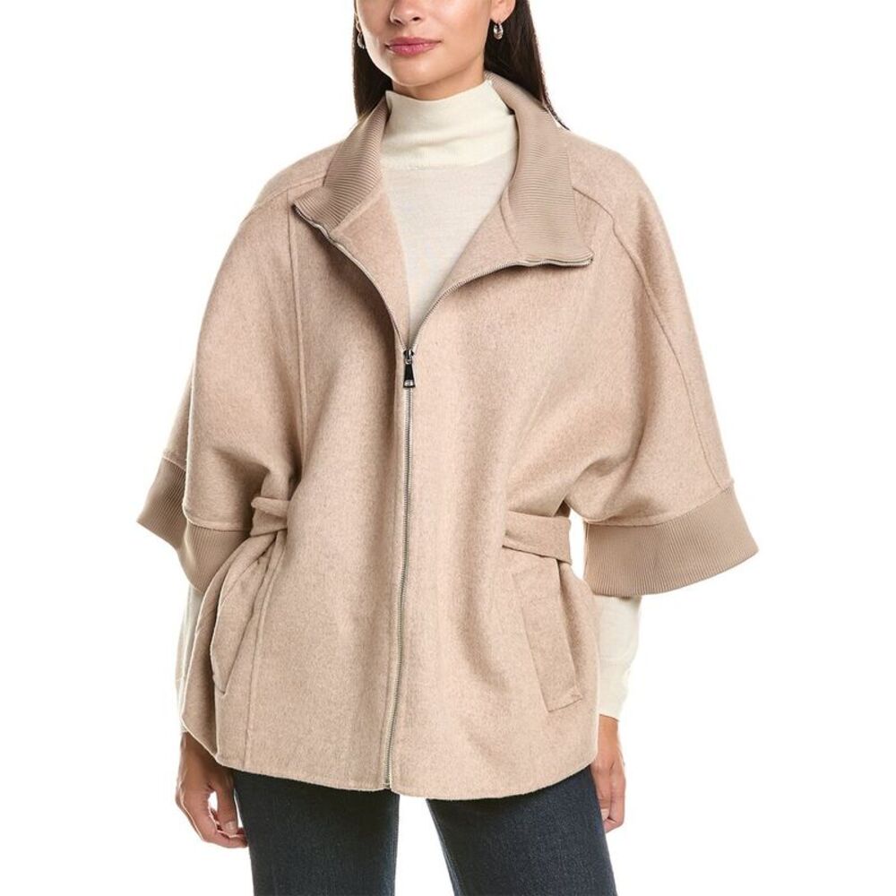 La Fiorentina Womens  Knit Detail Cape, Brown